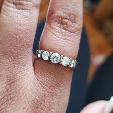 QVC | Jewelry | Vintage Sterling Silver 5 Stone Cz Diamond ...