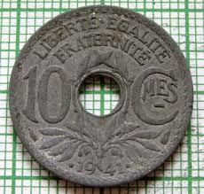 FRANCE VICHY FRENCH STATE 1941 10 CENTIMES, WWII COINAGE, ZINC better grade | eBay