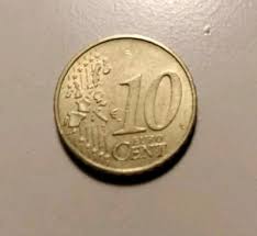 2002 D German 10 Euro Cent Old Map, Nordic Gold Special ...