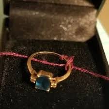 10k Gold | Jewelry | Vintage K Gold Pinkie Blue Topaz ...
