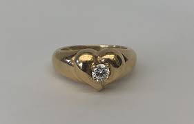 VAN CLEEF & ARPELS 18K YELLOW GOLD & DIAMOND HEART RING | eBay