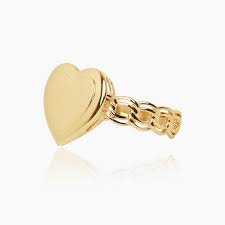 10K YELLOW GOLD CHINO LINK HEART RING | Patty Q's Jewelry Inc