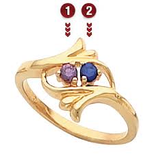 Spellbound with 2 genuine birthstones in 14kt yellow gold