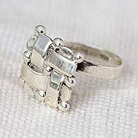 Polished Adjustable Taxco Sterling Silver Cocktail Ring ...
