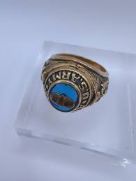Vintage US Army Airborne Ring 10K Size 10 Syn. Sapphire With ...