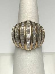 Ladies 10 k yellow gold diamond cocktail ring. | eBay