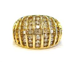 10K Gold & Diamond Channel-set Ring Size 6.75 - X3265 - Etsy