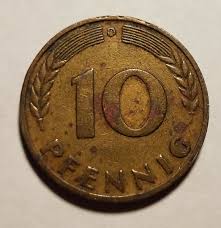 1950 West Germany (Bundesrepublik Deutschland)10 Pfennig ...