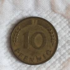 Vintage 1950 J, 10 Pfennig Bundesrepublik Deutschland Coin ...