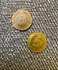 1991 D&J Germany Set of 2 Coins Vintage Two 5 Pfennig Coins - Etsy