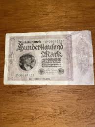 1923 Germany 100000 Mark Reichbanknote Paper Money Banknotes ...