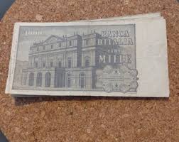Vintage Italy One Thousand Lira Banknote Dated 1969! - Etsy ...