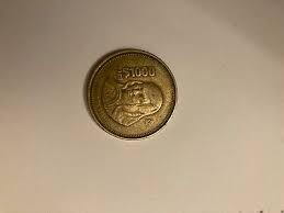 $1000 PESOS MEXICO COIN 1988 - NUN JUANA DE ASBAJE & COAT OF ...