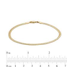 2.65mm Curb Chain Bracelet in Hollow 10K Gold - 7.5" ...