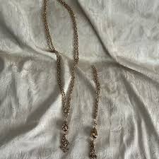 Faux Gold Tassel Necklace, Long and Short Combo | eBay