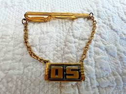 Vintage Hickok Gold Tone Chain Tie Bar Clip Initials DS | eBay