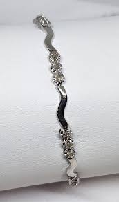10K White Gold 1/5cttw Diamond Bracelet | eBay