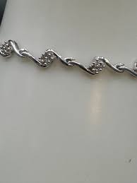 Vintage 10K White Gold Diamond Tennis Link Bracelet~6 3/4 ...