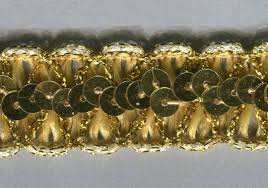 Meterware Embellished Sequin Cake Strain Gold 24mm - Etsy