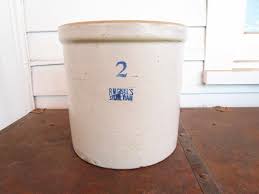A 'ruckel's Stoneware' Two Gallon Crock - Stoneware Crock With Good Age - Marked Bottom - 1900s - Antique - Illinois - Rustic Farmhouse - Etsy