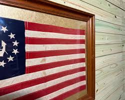 Framed Flag, Nautical Anchor Flag, Antique Yacht Ensign ...