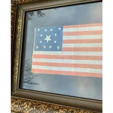 Antique 1876 Framed 13 Star Centennial Parade Flag | Chairish
