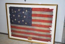 Sold at Auction: Large Framed 13-Star Flag – “Carried By ...