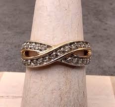 Vintage Estate 10K Yellow Gold Genuine Diamond Infinity ...