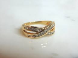 Womens Vintage Estate 14K Yellow Gold Diamond Ring 4.1g E968 ...