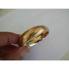 14K YELLOW GOLD 1/2" WIDE DIAMOND CUT BANGLE BRACELET on eBid New Zealand | 181514080