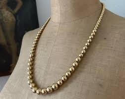 Vintage Napier Gold Tone Graduated Bead Necklace - Etsy