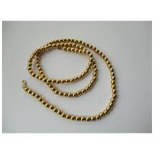 Monet Gold Tone Ball Bead Necklace Vintage. For Sale at Ruby ...