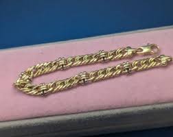 Unique 14K Yellow Gold Double Curb Link & Split Link ...