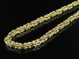 Mens Ladies 10K Yellow Gold Byzantine Link Chain Necklace ...