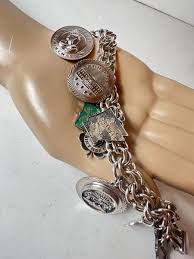 Vtg Jacob Bender JB Sterling Silver Double Link Charm Bracelet 7.5 States Travel | eBay