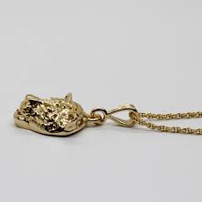 Leopard Head Necklace: 14kt Gold Vermeil, Wild Cat Jewelry ...