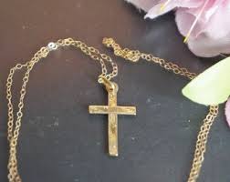 Vintage 9kt Gold Chain 18inch With Cross Pendant, GG8 - Etsy