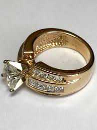 14 K Yellow Gold 3.03 CTW Diamond Engagement Ring ~ IGI Cert ...