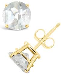 Macy's White Topaz (3 ct. t.w.) Stud Earrings in 14K Yellow ...