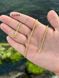 14K Yellow Gold Rope Chain Necklace: Solid Gold Jewelry - Etsy