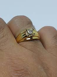 Handmade 10K Yellow Gold Diamond Men's Wedding Band - Etsy