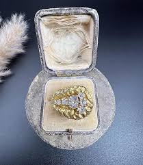 Vintage 1950s 18ct Yellow Gold French Hallmarked, Diamond ...