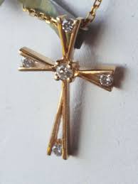Diamond Cross Pendant 10kt Solid Yellow Gold | eBay