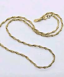 Monet Necklace Gold Tone Rope Chain 18 in Elegant Vintage ...