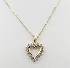 Diamond Heart Pendant & Chain - 14K Yellow Gold .28 Carats ...