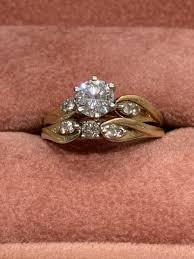 14K Gold Diamond Wedding Ring Set | eBay