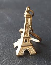 EIFFEL TOWER, VINTAGE, MINI SOUVENIR KEYCHAIN. STAMPED PARIS ...