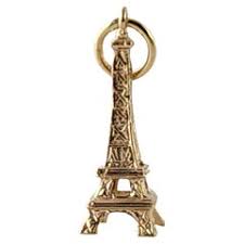 Vintage Paris France Eiffel Tower Charm Pendant 18k Gold For ...