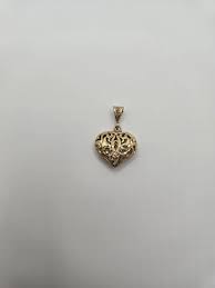 14kt Yellow Gold 3 Dimensional Heart Charm Pendant 3.2 Grams ...