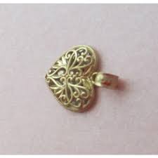 Reversible Vintage 10K Yellow Gold and Sterling Silver Heart ...